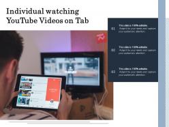 Woman watching youtube videos on tab