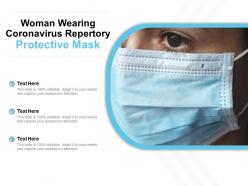 Woman wearing coronavirus repertory protective mask