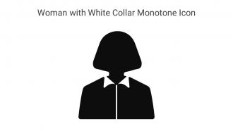 Woman With White Collar Monotone Icon In Powerpoint Pptx Png And Editable Eps Format