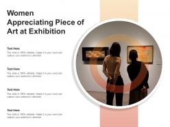 Women appreciating piece of art at exhibition