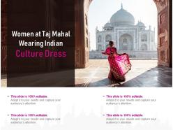 Women at taj mahal wearing indian culture dress
