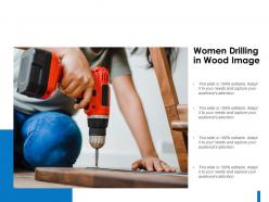 Women drilling in wood image