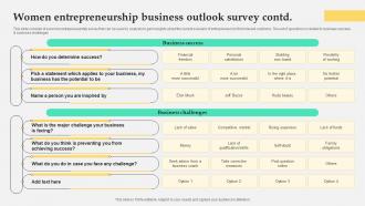 Women Entrepreneurship Business Outlook Survey Survey SS Attractive Interactive