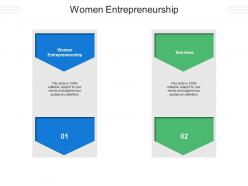 Women entrepreneurship ppt powerpoint presentation gallery slides cpb