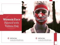 Women face painted with tunisia flag