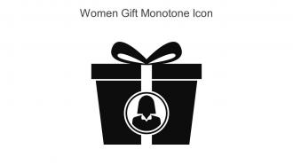 Women Gift Monotone Icon In Powerpoint Pptx Png And Editable Eps Format