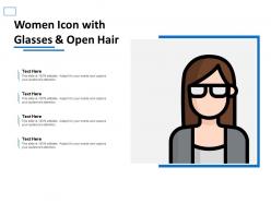 Women icon with glasses and open hair