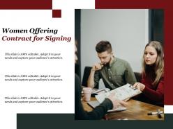 Women offering contract for signing