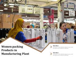 Women packing products in manufacturing plant