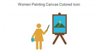 Women Painting Canvas Colored Icon In Powerpoint Pptx Png And Editable Eps Format