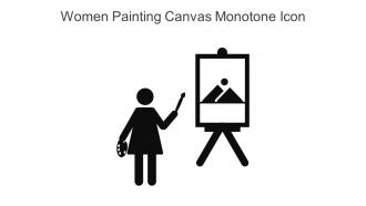 Women Painting Canvas Monotone Icon In Powerpoint Pptx Png And Editable Eps Format