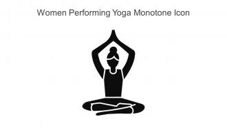 Women Performing Yoga Monotone Icon In Powerpoint Pptx Png And Editable Eps Format