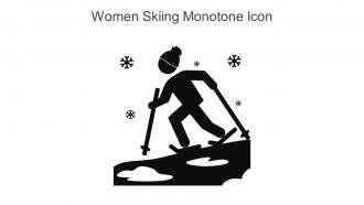 Women Skiing Monotone Icon In Powerpoint Pptx Png And Editable Eps Format