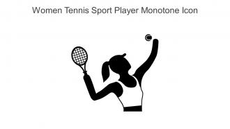 Women Tennis Sport Player Monotone Icon In Powerpoint Pptx Png And Editable Eps Format