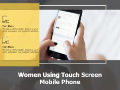 Women using touch screen mobile phone