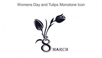 Womens Day And Tulips Monotone Icon In Powerpoint Pptx Png And Editable Eps Format
