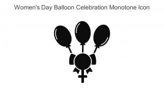 Womens Day Balloon Celebration Monotone Icon In Powerpoint Pptx Png And Editable Eps Format