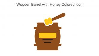 Wooden Barrel With Honey Colored Icon In Powerpoint Pptx Png And Editable Eps Format