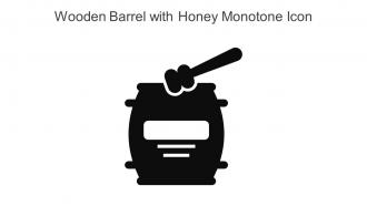Wooden Barrel With Honey Monotone Icon In Powerpoint Pptx Png And Editable Eps Format