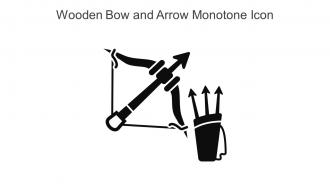 Wooden Bow And Arrow Monotone Icon In Powerpoint Pptx Png And Editable Eps Format