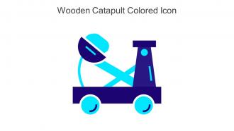 Wooden Catapult Colored Icon In Powerpoint Pptx Png And Editable Eps Format