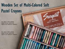 Wooden set of multi colored soft pastel crayons
