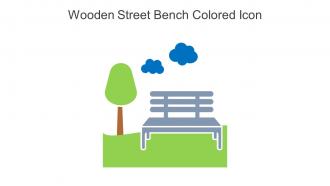 Wooden Street Bench Colored Icon In Powerpoint Pptx Png And Editable Eps Format