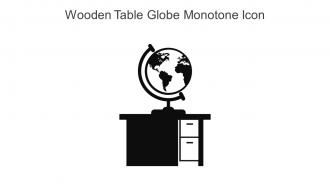Wooden Table Globe Monotone Icon In Powerpoint Pptx Png And Editable Eps Format