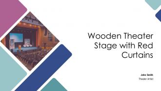 Wooden Theater Stage With Red Curtains PPT Presentation AT