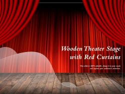 Wooden theater stage with red curtains