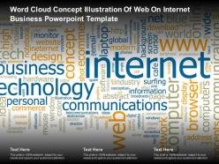 Word cloud concept illustration of web on internet business powerpoint template