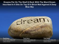 Word dream on a brick against a deep blue sky