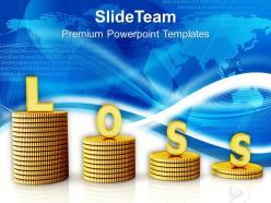 Word Loss On Stack Of Coins PowerPoint Templates PPT Themes And Graphics 0213