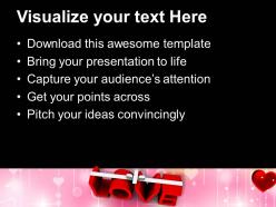 Word love with white ribbon symbol powerpoint templates ppt themes and graphics 0213