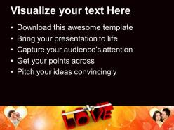 Word love with white ribbon wedding powerpoint templates ppt themes and graphics 0213