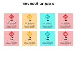 Word mouth campaigns ppt powerpoint presentation show slide download cpb