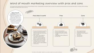 Word Of Mouth Marketing Overview With Pros And Cons Implementing New And Advanced Advertising Plan Mkt Ss