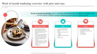Word Of Mouth Marketing Overview With Pros And Cons New And Effective Guidelines For Cake Shop MKT SS V