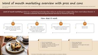 Word Of Mouth Marketing Overview With Pros And Cons Streamlined Advertising Plan