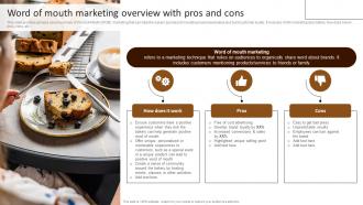 Word Of Mouth Marketing Pros And Cons Building Comprehensive Patisserie Advertising Profitability MKT SS V
