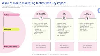 Word Of Mouth Marketing Tactics With Key Impact