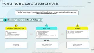 Word Of Mouth Strategies For Business Growth Steps For Business Growth Strategy SS