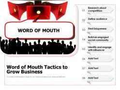 Word of mouth tactics to grow business