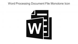Word Processing Document File Monotone Icon In Powerpoint Pptx Png And Editable Eps Format