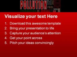 Words of pollution environment powerpoint templates and powerpoint backgrounds 0211