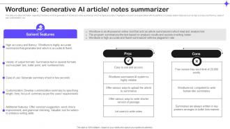 Wordtune Generative Ai Article Notes Summarizer Splendid 10 Generative Ai Tools AI SS V
