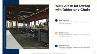 Work areas for startup with tables and chairs