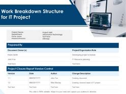 Work Breakdown Structure For It Project