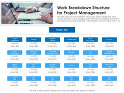 Work breakdown structure for project management