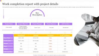 Work Completion Report With Project Details